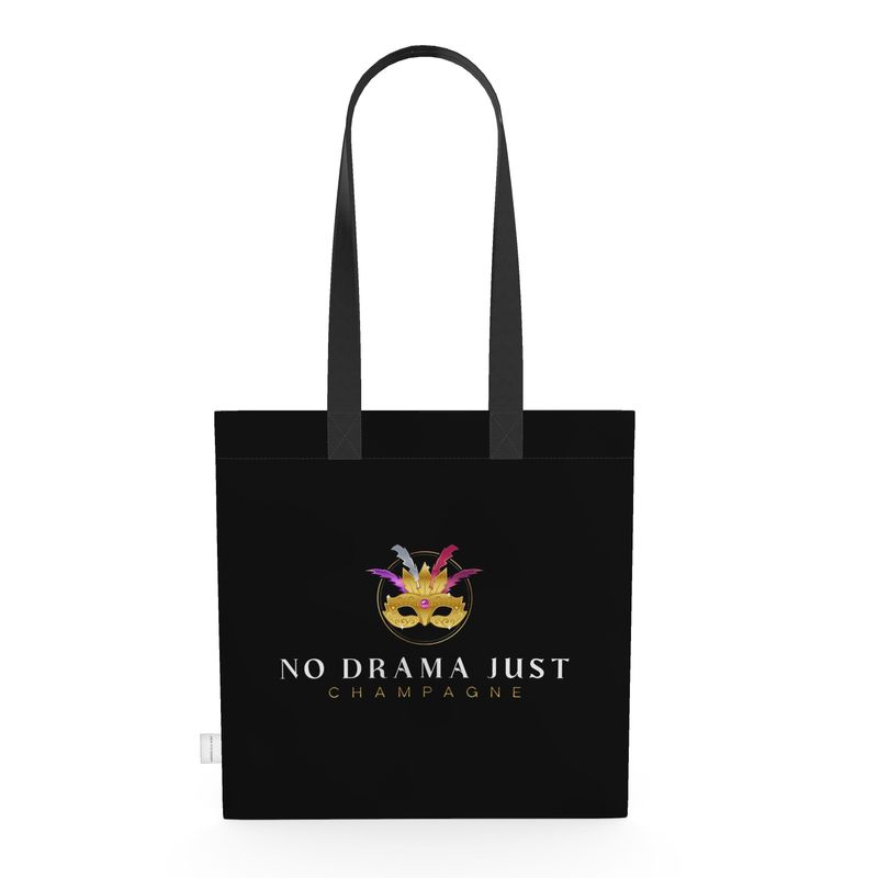 Chic Black Tote Bag: No Drama Just Champagne Design