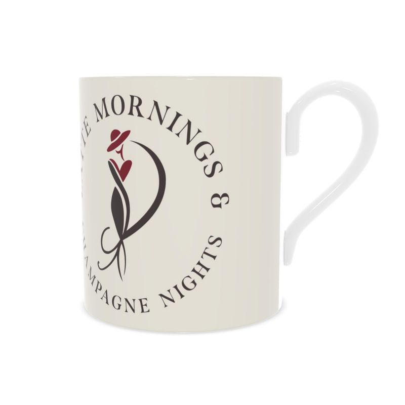 Latte Mornings & Champagne Nights | Elegant Bone China Mug