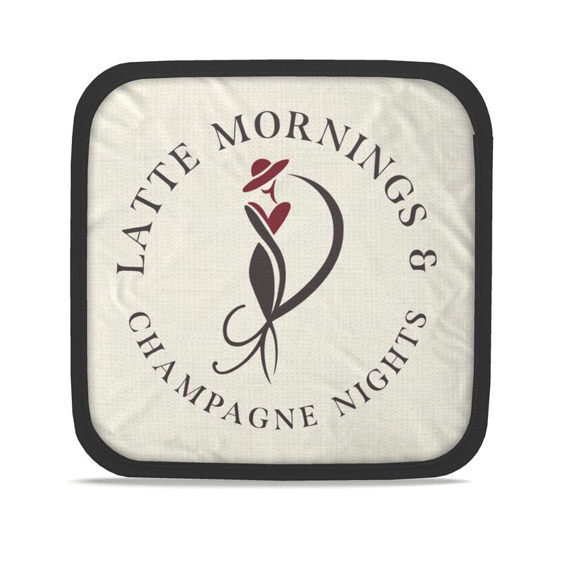 Latte Mornings & Champagne Nights - Set of 2 Pot Grabs