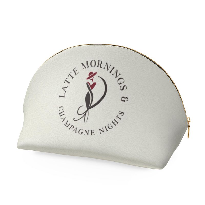 Chic Latte Mornings Champagne Nights Makeup Bag - Luxury Style