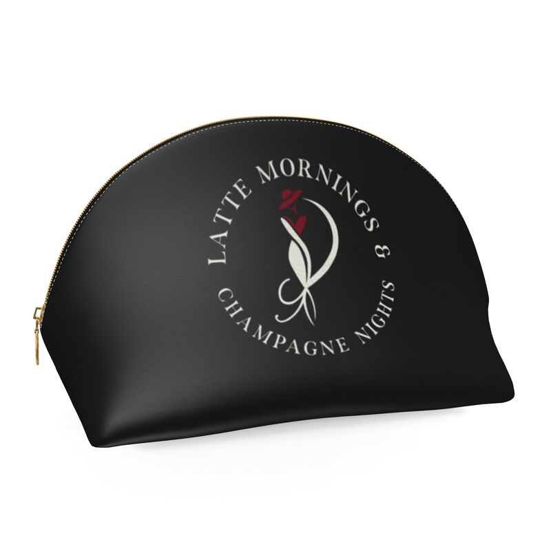 Chic Cosmetic Bag - Latte Mornings & Champagne Nights Design