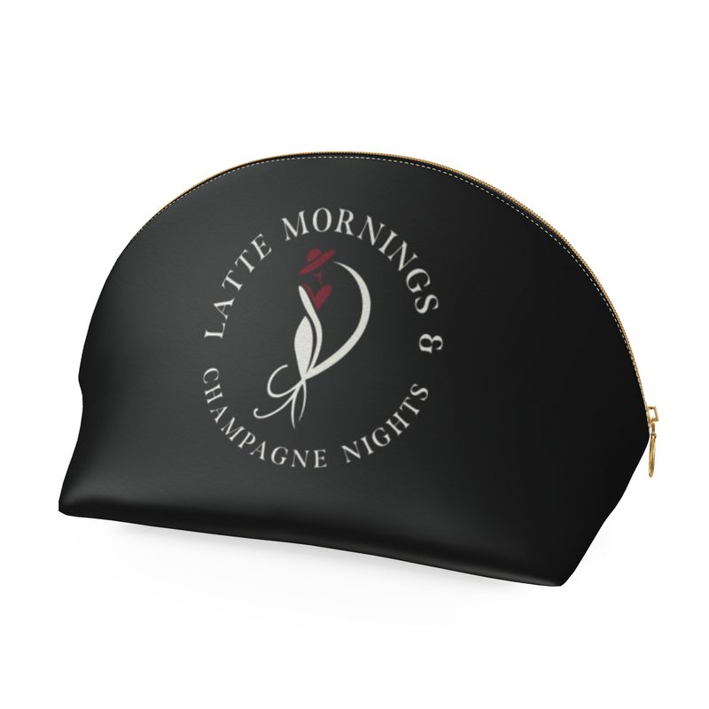Chic Cosmetic Bag - Latte Mornings & Champagne Nights Design
