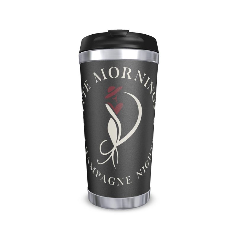 Latte Mornings, Champagne Nights Travel Mug - Perfect Coffee Cup for On-the-Go