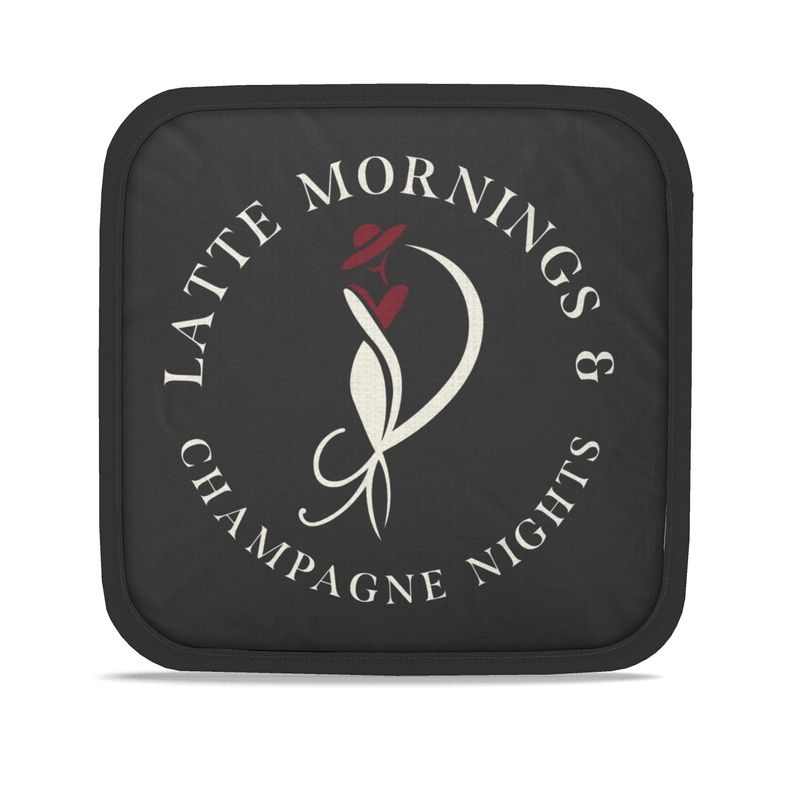 Latte Mornings & Champagne Nights: Set of 2 Pot Grabs