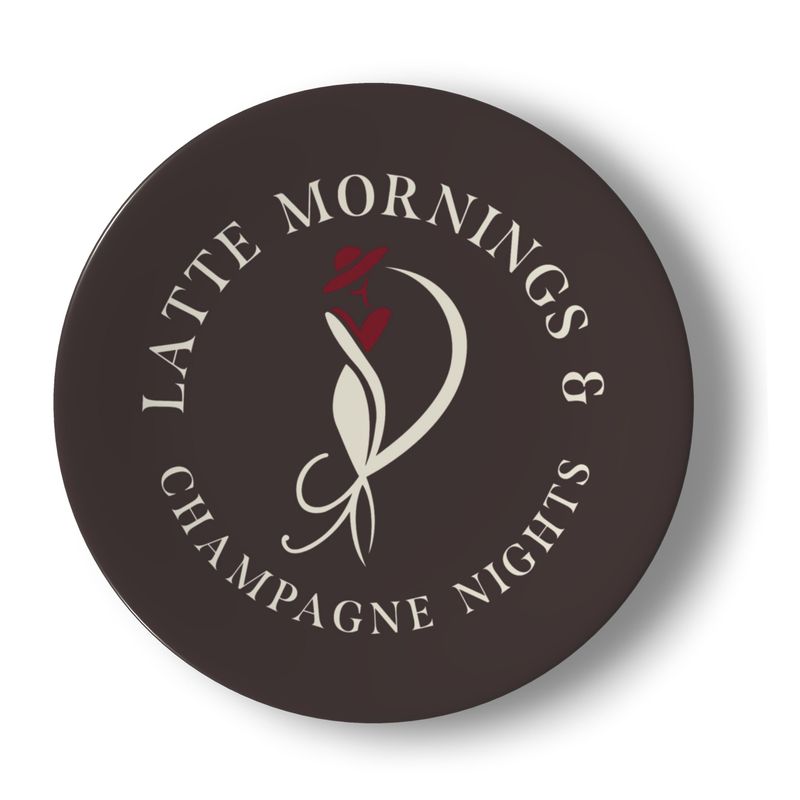 Latte Mornings Champagne Nights - Set of 2 Bone China Plates