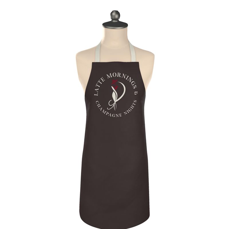 Chic 'Latte Mornings Champagne Nights' Apron for Coffee & Cocktail Lovers