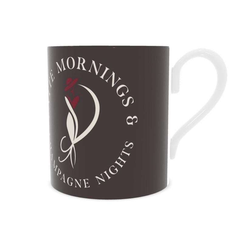 Chic Bone China Mug - Latte Mornings & Champagne Nights Design for Every Occasion