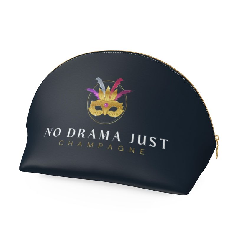 No Drama Just Champagne Makeup Bag - Chic Cosmetic Pouch