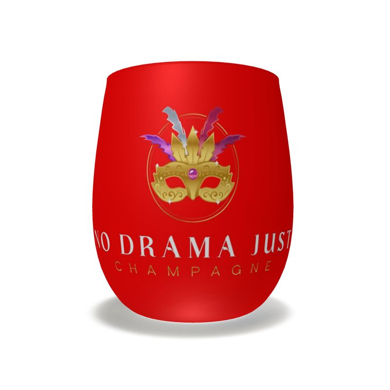 Elegant 'No Drama Just Champagne' Crystal Water Glass