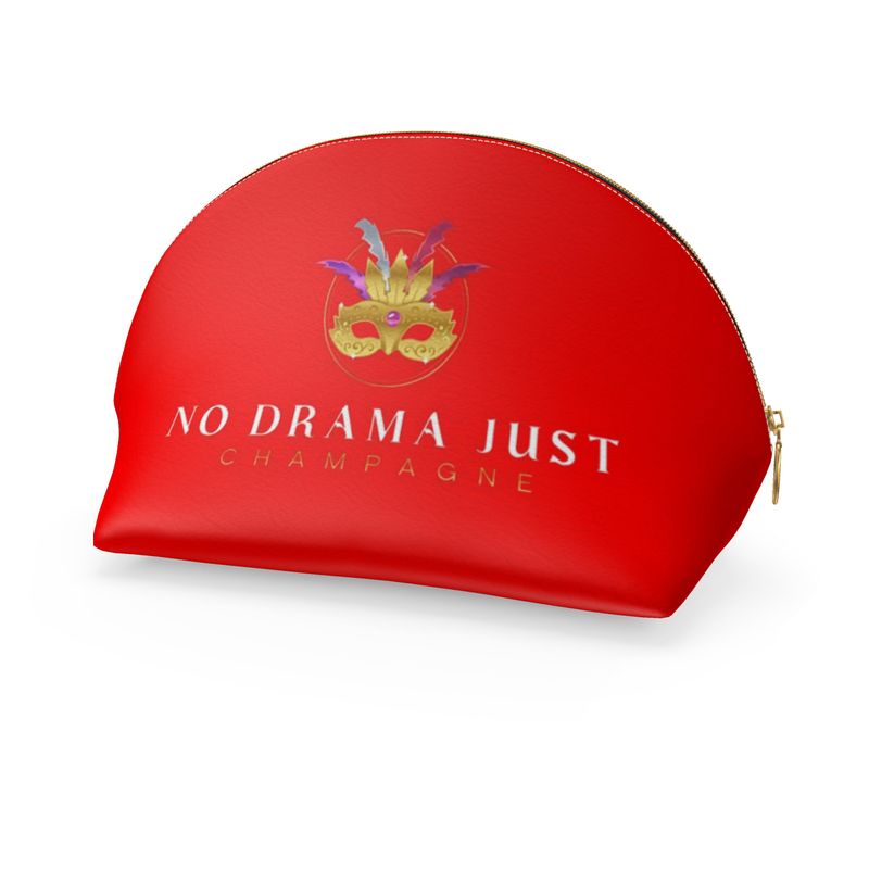 No Drama Just Champagne Cosmetic Bag - Stylish Makeup Bag
