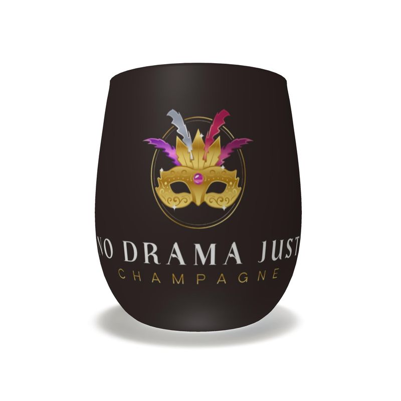 No Drama Just Champagne Crystal Glass - Elegant Drinkware for Celebrations