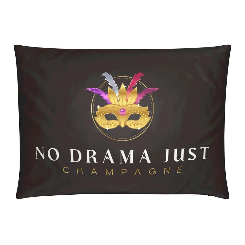 Chic 'No Drama Just Champagne' Velvet Cushion for Home Decor