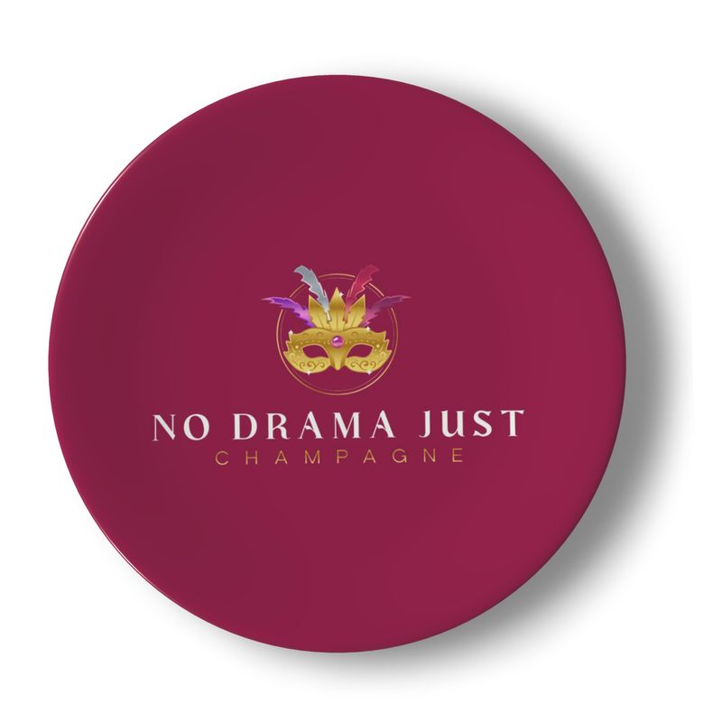 No Drama Just Champagne Bone China Plates - Set of 2