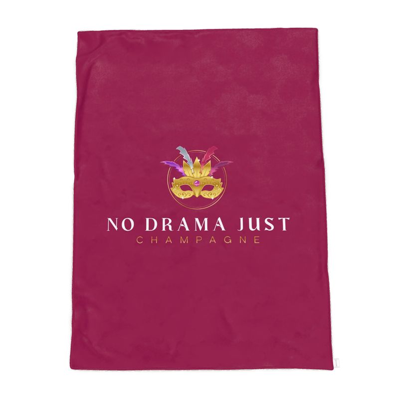 No Drama Just Champagne Velvet Sherpa Throw Blanket