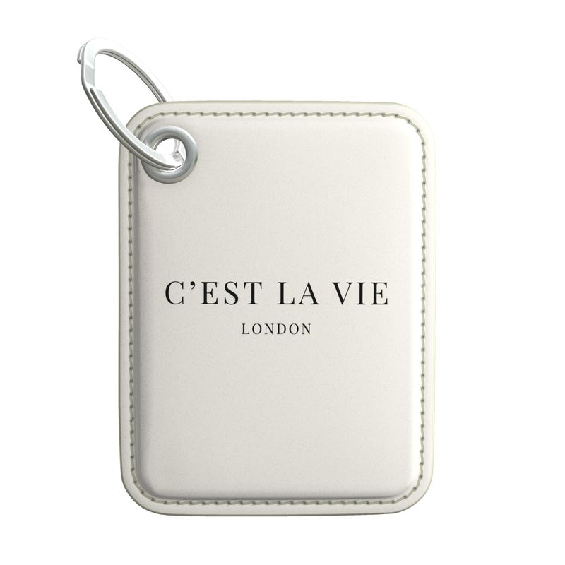 C'EST LA VIE Cream Key Ring - Chic Leather Accessory