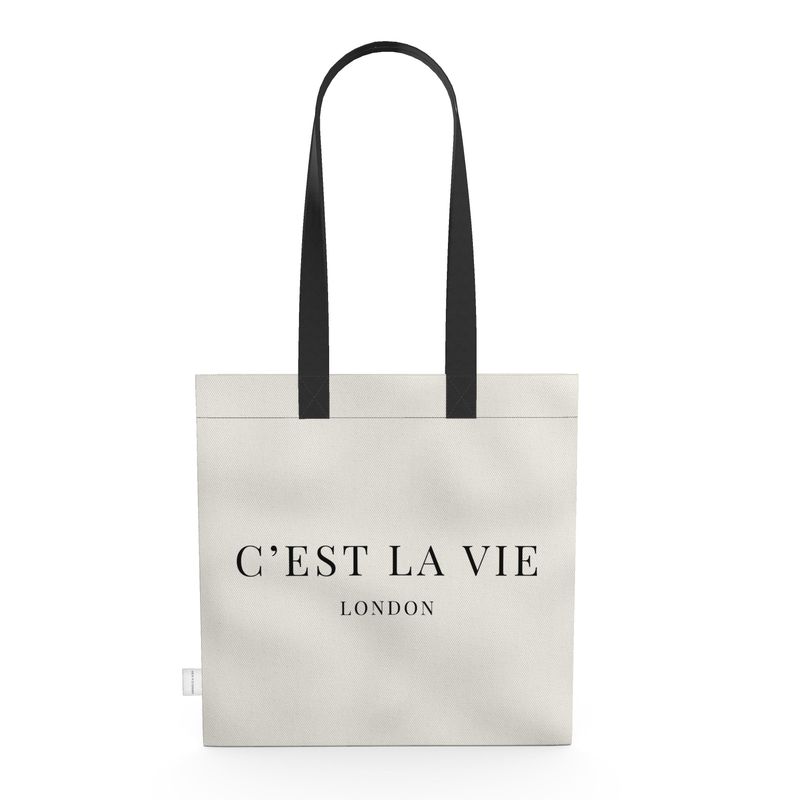 Chic C'EST LA VIE Cream Tote Bag - Fashionable & Functional