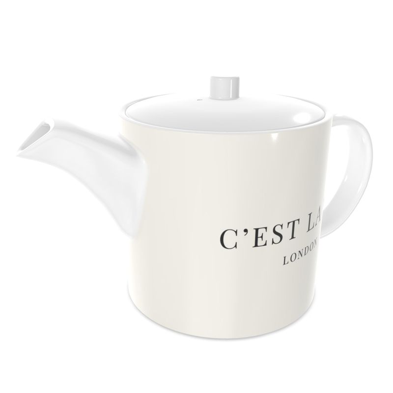 Chic C'EST LA VIE Cream Bone China Tea Pot - Perfect for Tea Parties