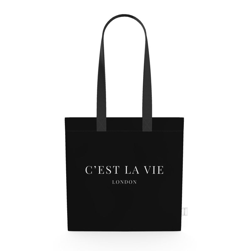 C'EST LA VIE Black Tote Bag - Trending Fashion Accessory