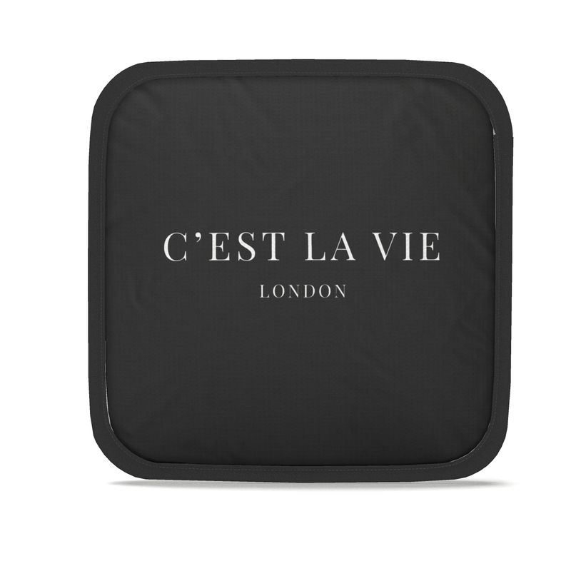 C'EST LA VIE Black Pot Grabs | Set of 2 - Chic and Functional