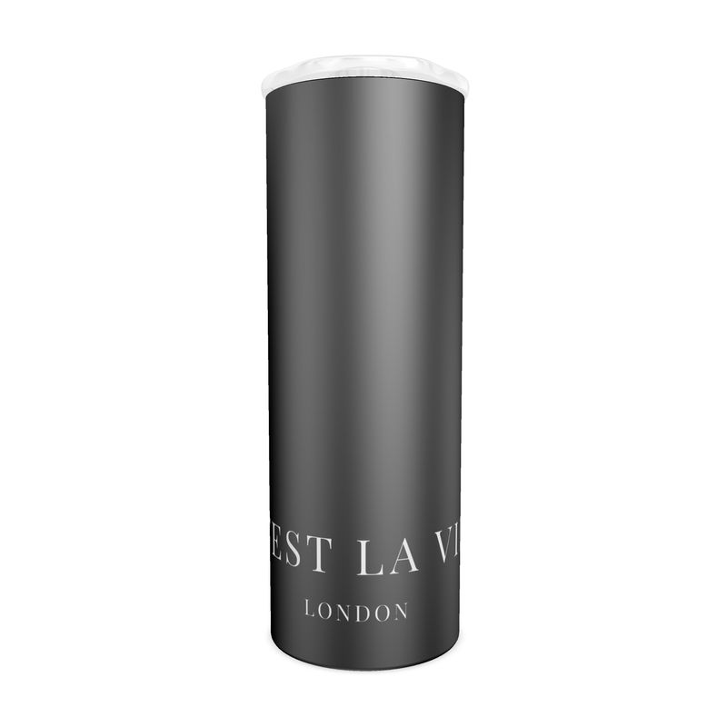 Chic Black Water Bottle - C'EST LA VIE Design for Fashionable Hydration