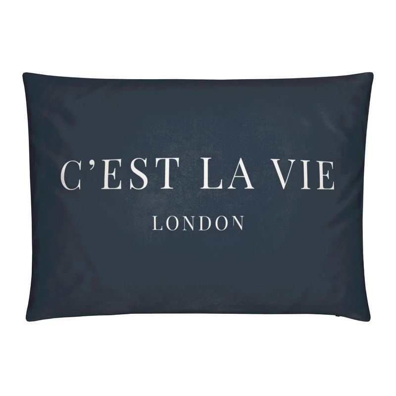 C'EST LA VIE Navy Velvet Cushion | Luxurious Home Decor