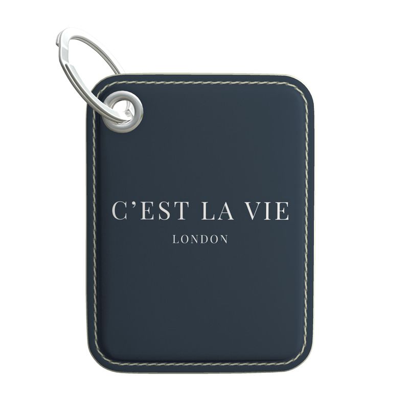 C'EST LA VIE Keychain in Navy - Unique and Chic Key Ring