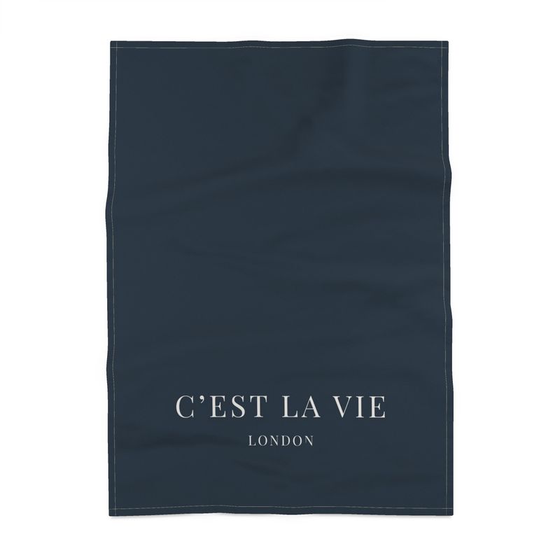C'EST LA VIE Navy Tea Towel - French Quote Kitchen Decor