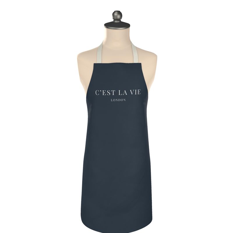 Navy Luxury Apron - C'EST LA VIE Chic Kitchen Accessories