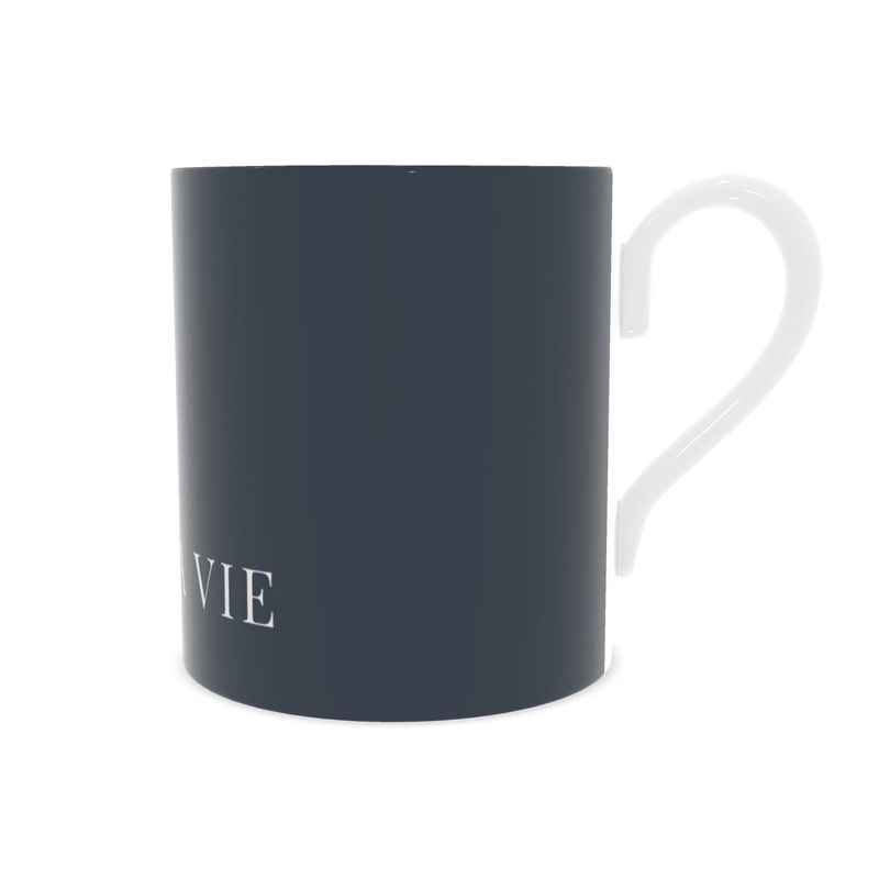 Navy C'EST LA VIE Fine Bone China Mug – Chic Gift for Her