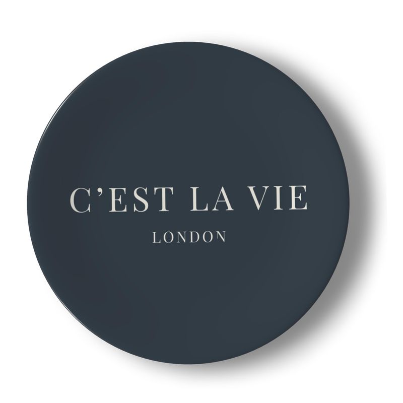 Navy C'EST LA VIE Bone China Plate Set - Perfect for Dinnerware