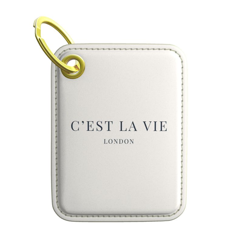 C'EST LA VIE Cream Key Ring - Chic and Inspirational Accessory