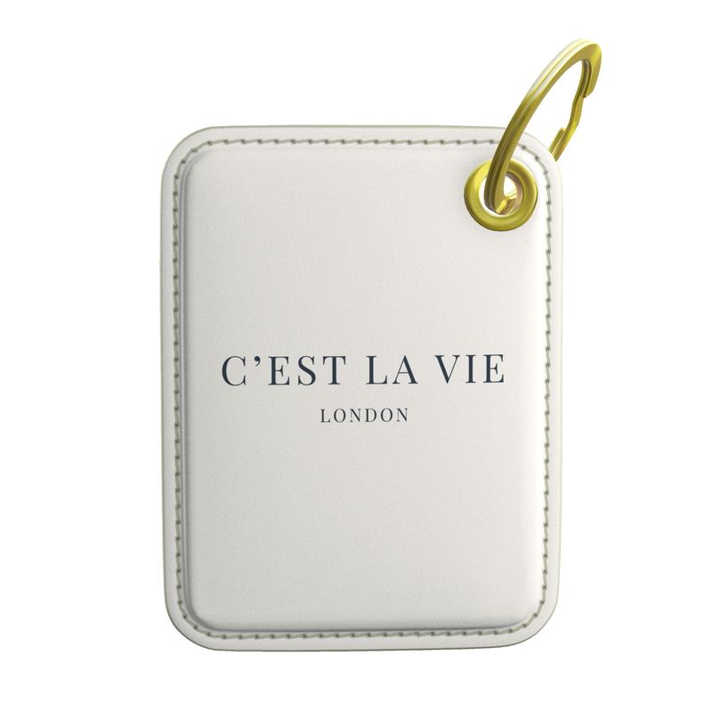 C'EST LA VIE Cream Key Ring - Chic and Inspirational Accessory