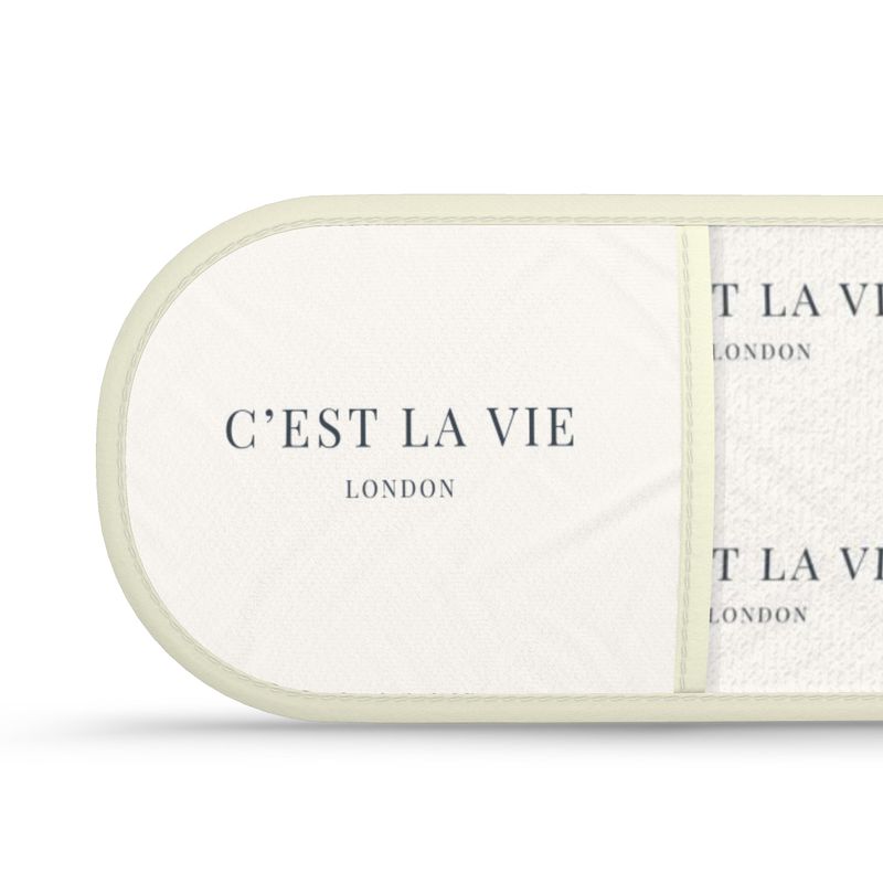 C'EST LA VIE Cream & Navy Oven Gloves - Stylish Kitchen Gift