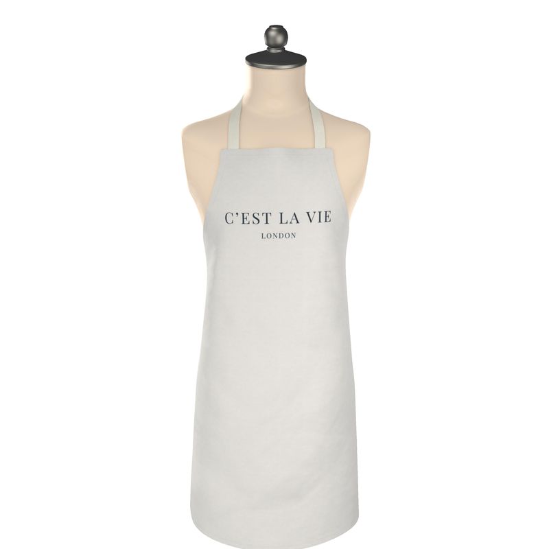C'EST LA VIE Cream Apron - Stylish Kitchen Wear
