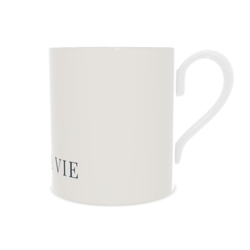 C'EST LA VIE Fine Bone China Cream Mug - Unique Home Decor Accent