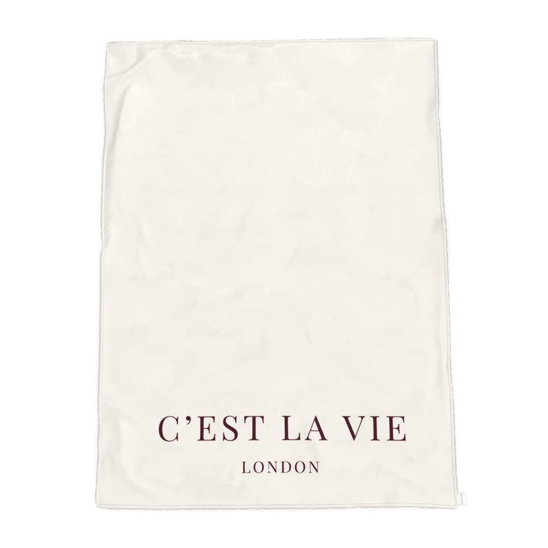 C'EST LA VIE Luxury Cream Sherpa Throw Blanket - Cosy & Chic