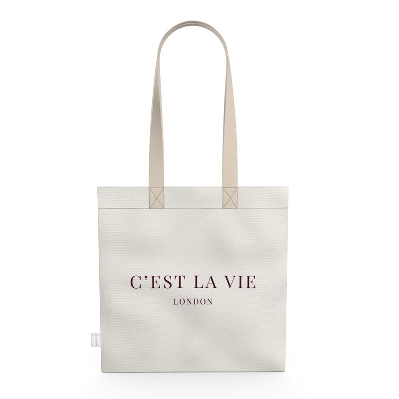 C'EST LA VIE Cream Tote | Eco-Friendly Fashion Bag | Perfect for All Occasions