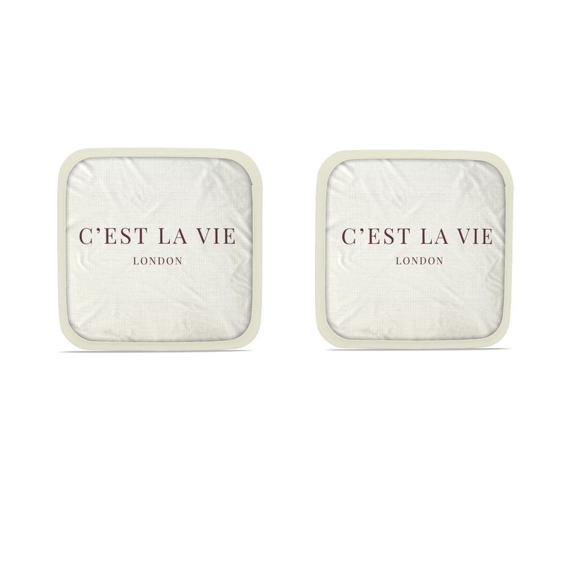C'EST LA VIE Ivory Pot Grabs - Set of 2 Stylish Kitchen Essentials