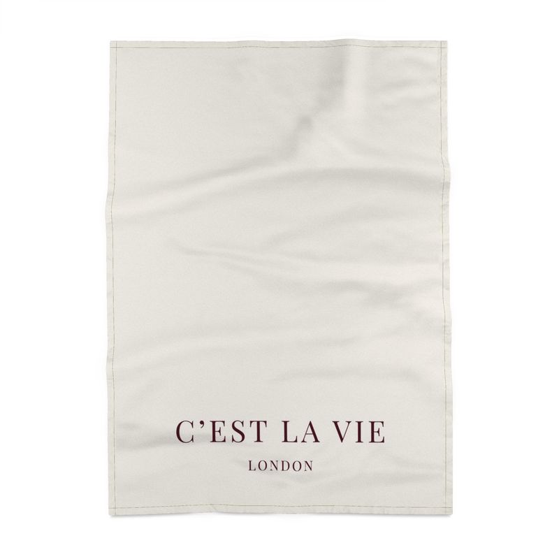 Elegant C'EST LA VIE Cream Tea Towel - Perfect for Cooking
