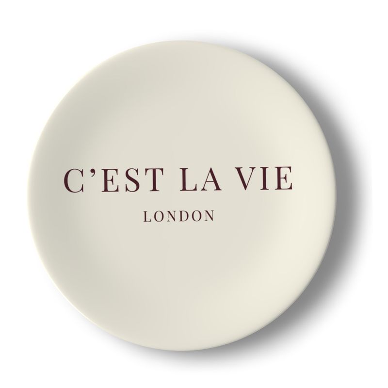 Elegant C'EST LA VIE Cream Plates - Set of Two Bone China