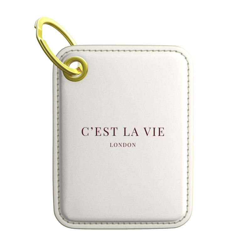Elegant C'EST LA VIE Cream Key Ring - Stylish Accessory for Keys