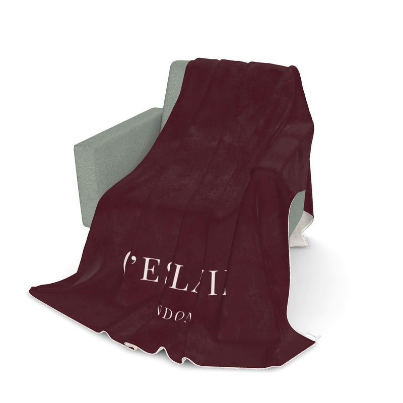 C'EST LA VIE Sherpa Throw | Burgundy Luxury Blanket for Home
