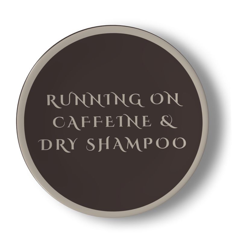 Bone China Plates Set of 2 - Running On Caffeine & Dry Shampoo Design