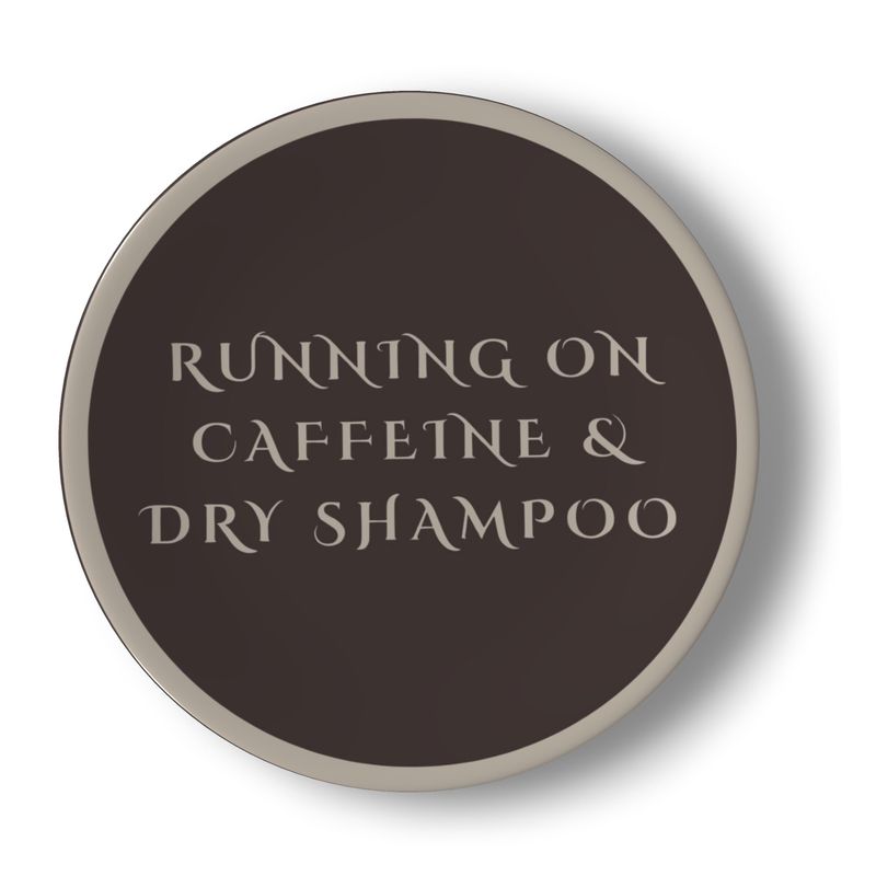 Bone China Plates Set of 2 - Running On Caffeine & Dry Shampoo Design