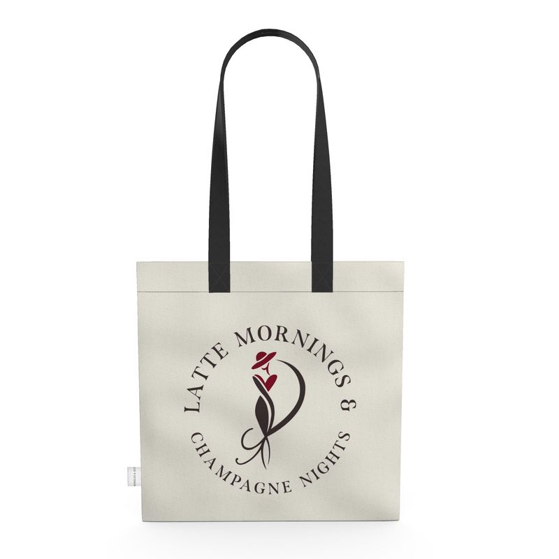 Chic Ivory Tote - Latte Mornings Champagne Nights Design - Eco-Friendly Bag