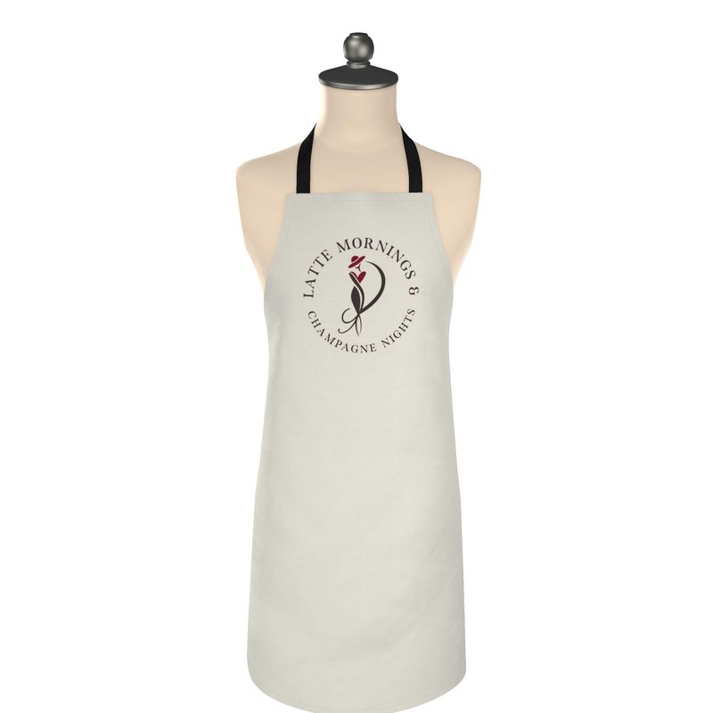 Latte Mornings & Champagne Nights - Ivory Apron for Home Chefs