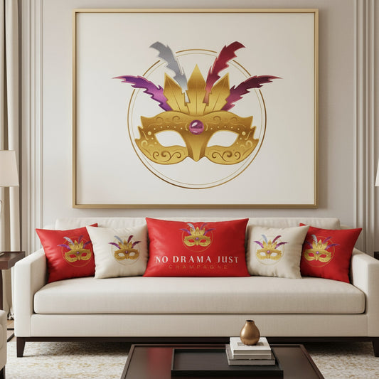 No Drama Just Champagne Velvet Cushion | Luxurious Home Decor