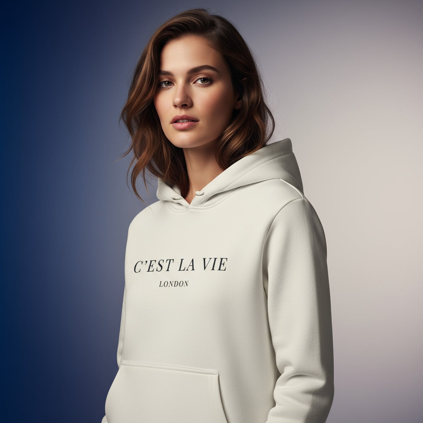Chic C'EST LA VIE Cream Hoodie - Stylish Comfort Wear