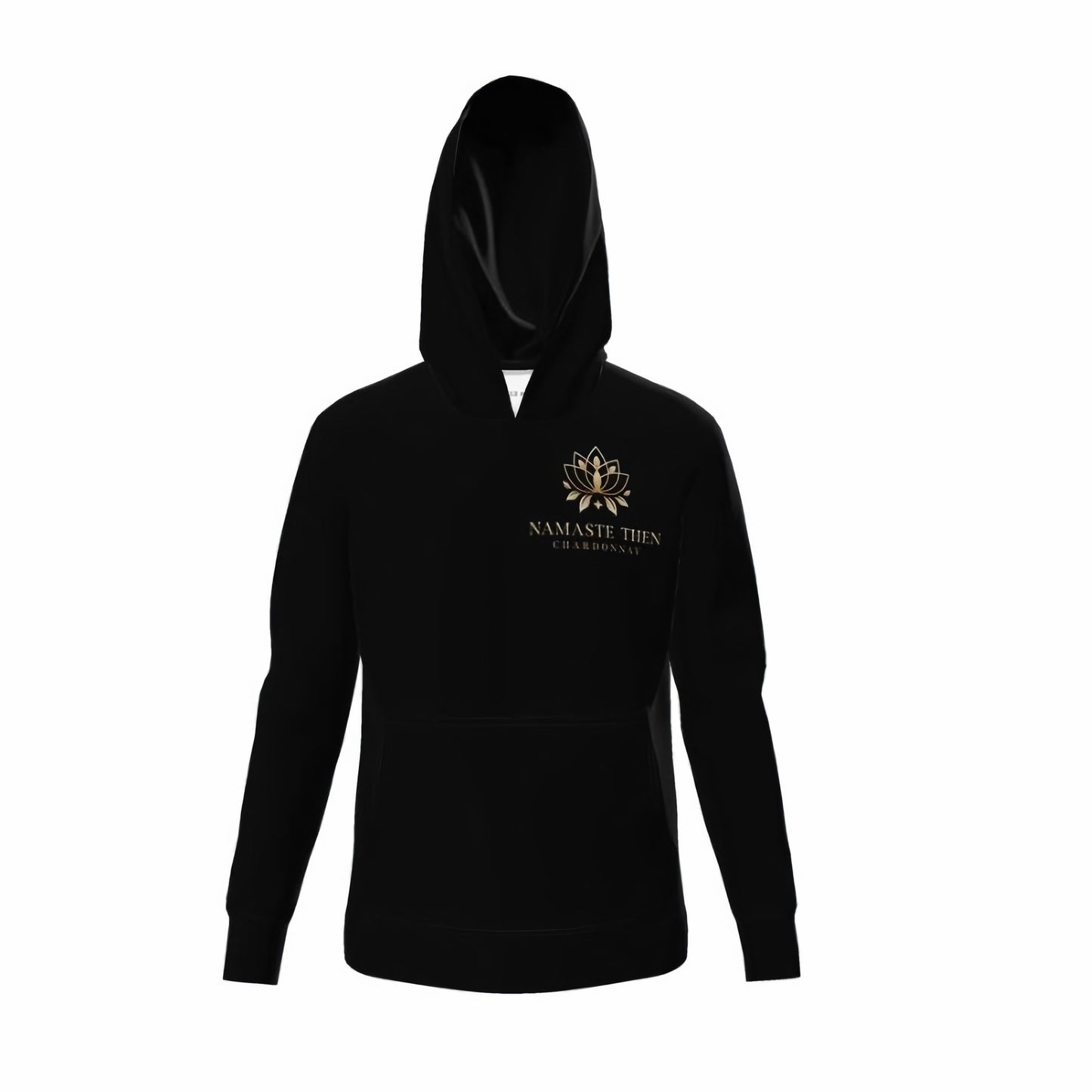 Namaste Then Chardonnay Black Hoodie | Stylish Luxury Sweatshirt