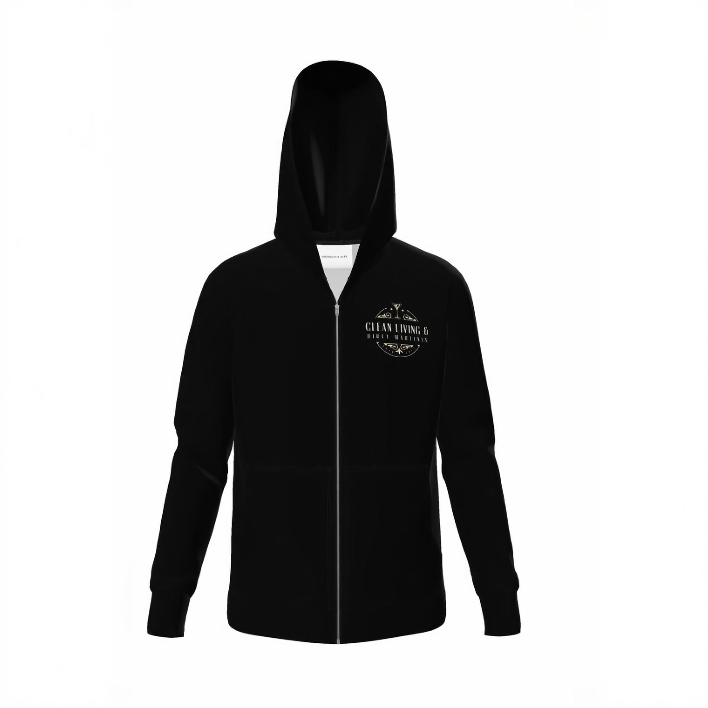 Clean Living & Dirty Martinis Black Zip Up Hoodie for Cozy Nights
